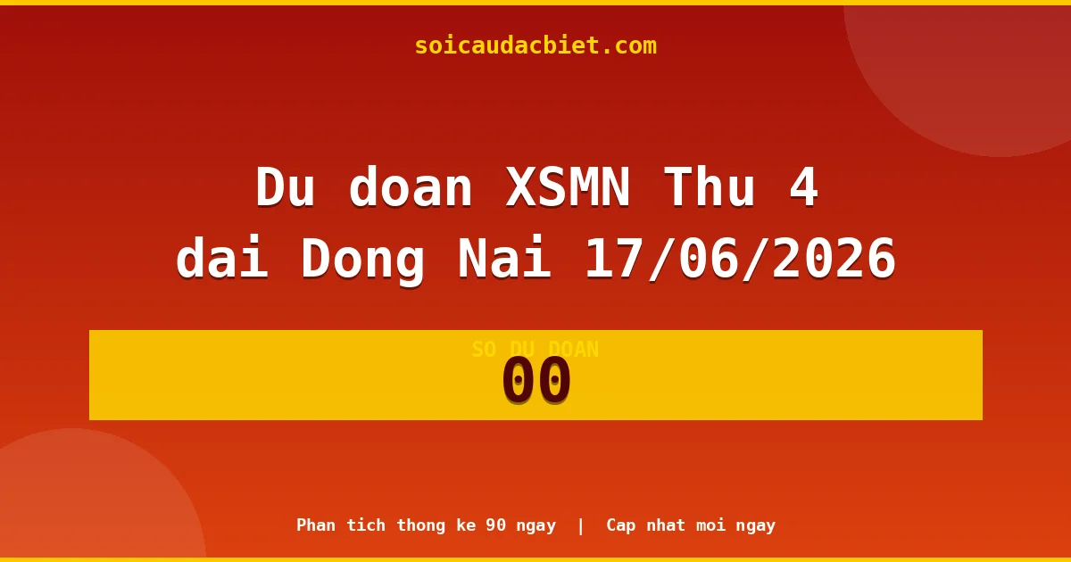 KQXS Đồng Nai Thứ 4 17/06 — Kết quả xổ số Đồng Nai hôm nay