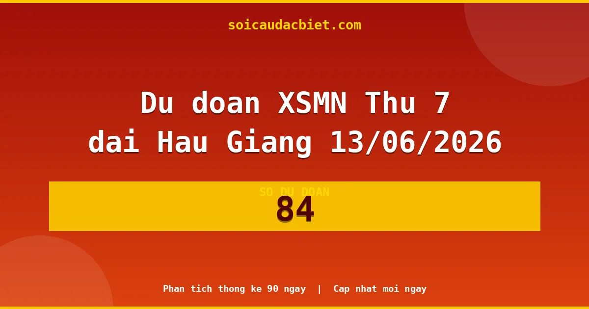 KQXS Hậu Giang Thứ 7 13/06 — Kết quả xổ số Hậu Giang hôm nay