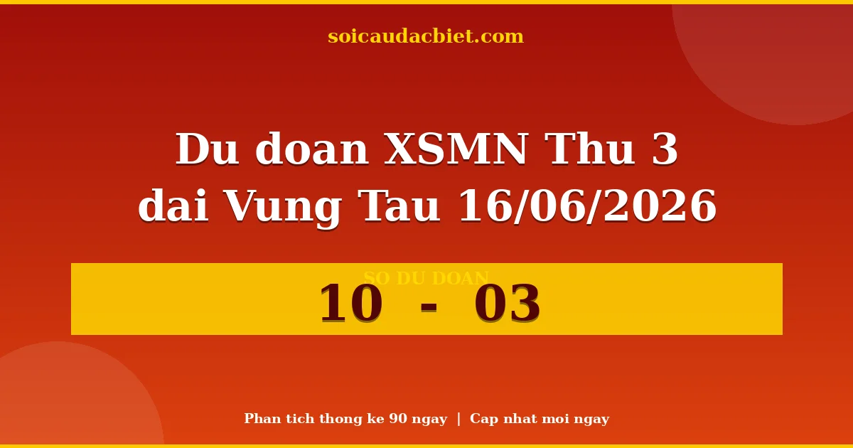 Dự đoán XSMN Thứ 3 đài Vũng Tàu 16/06 chuẩn xác nhất