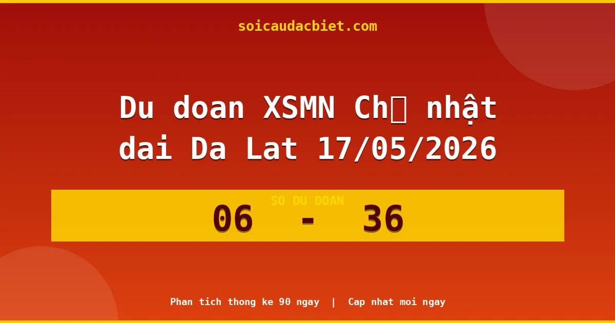Dự đoán XSMN Chủ nhật đài Đà Lạt 17/05 chuẩn xác nhất