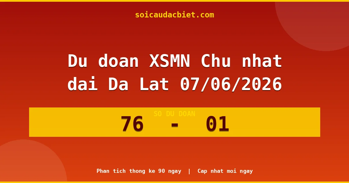 Dự đoán XSMN Chủ nhật đài Đà Lạt 07/06 chuẩn xác nhất