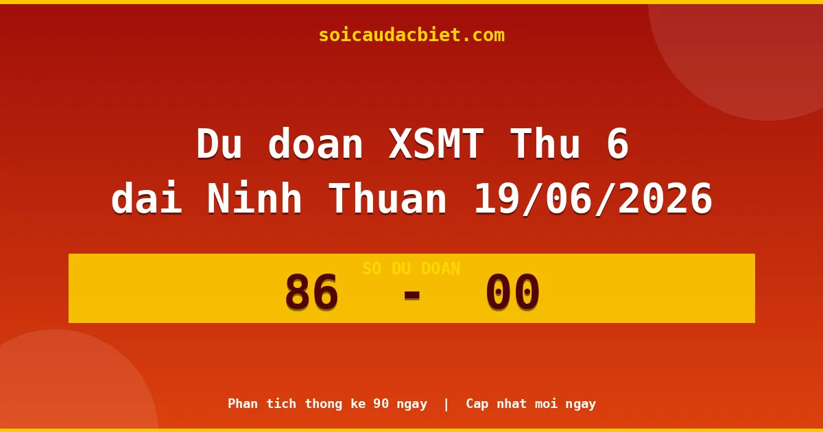 Dự đoán XSMT Thứ 6 đài Ninh Thuận 19/06 chuẩn xác nhất