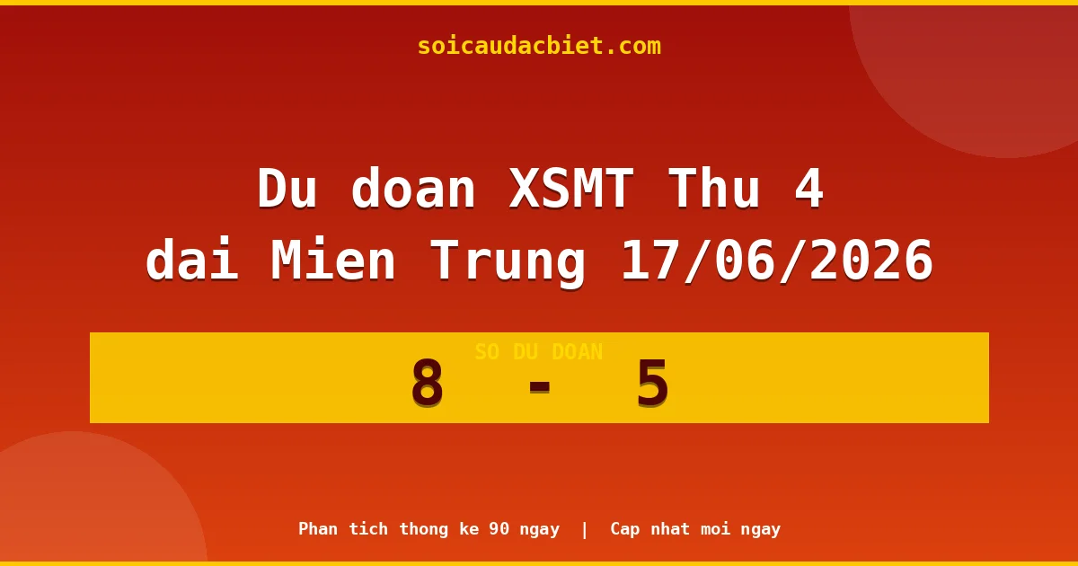 Soi cầu đầu đặc biệt 3 ngày Miền Trung hôm nay ngày 17/06/2026