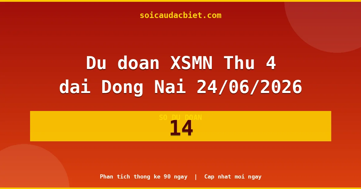 KQXS Đồng Nai Thứ 4 24/06 — Kết quả xổ số Đồng Nai hôm nay