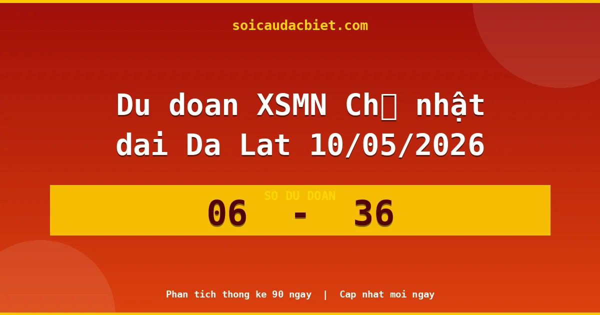 Dự đoán XSMN Chủ nhật đài Đà Lạt 10/05 chuẩn xác nhất