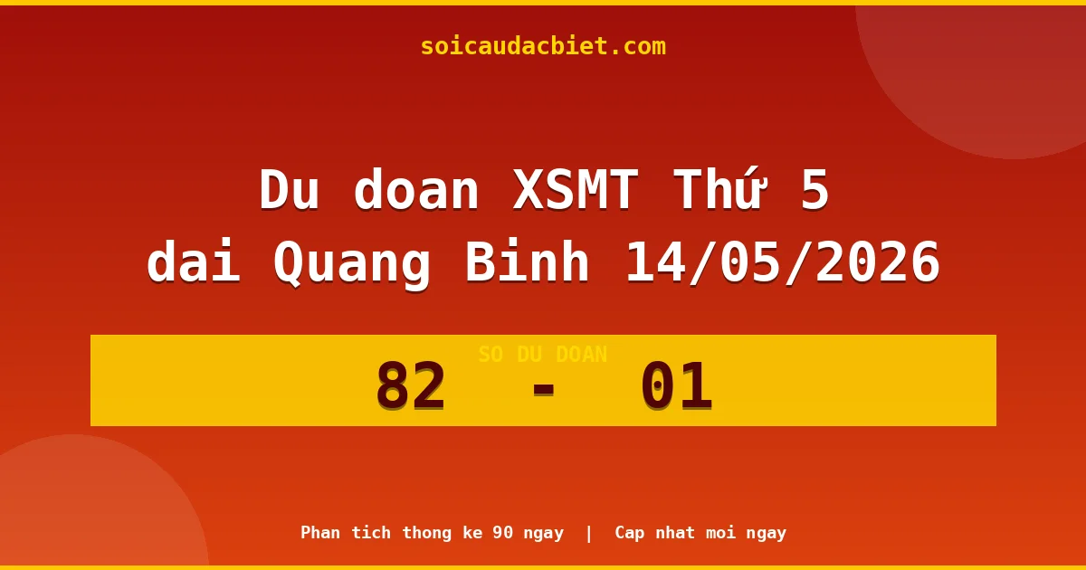 Dự đoán XSMT Thứ 5 đài Quảng Bình 14/05 chuẩn xác nhất
