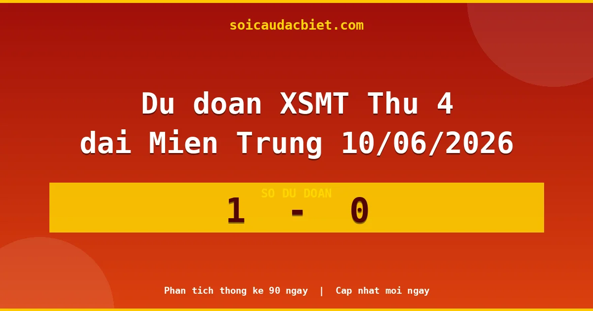 Soi cầu đầu đặc biệt 3 ngày Miền Trung hôm nay ngày 10/06/2026