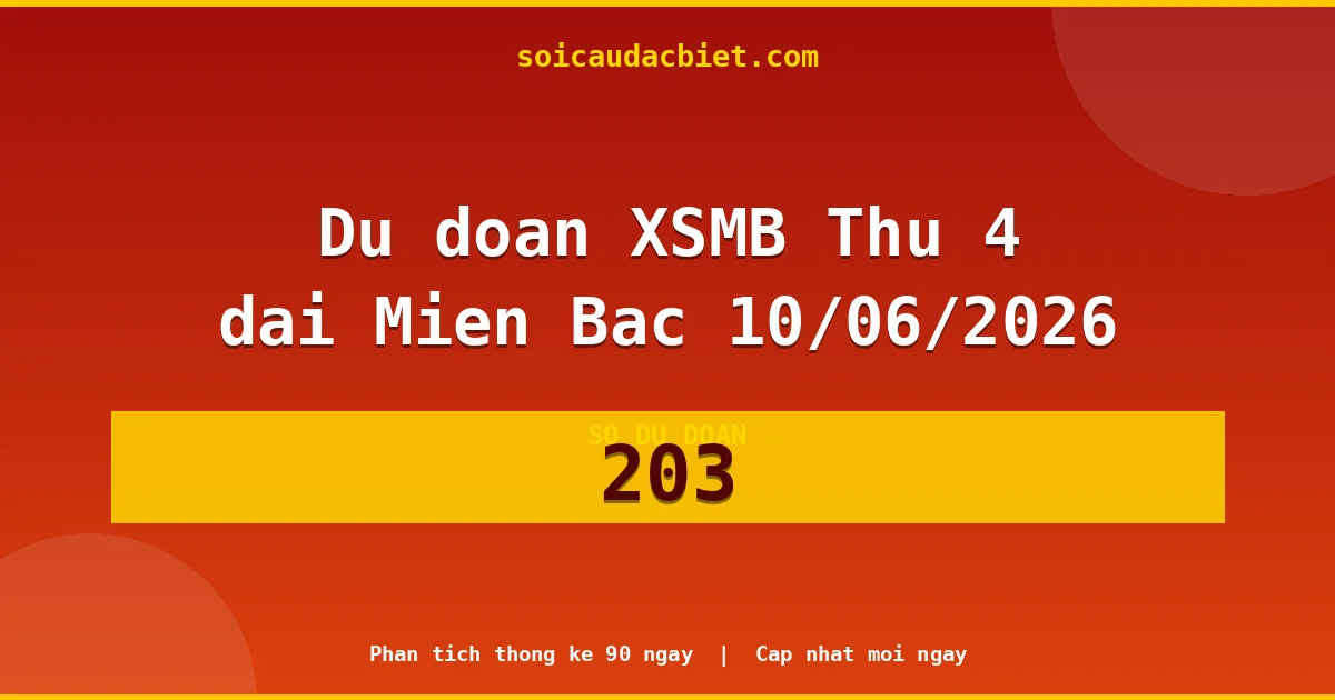 Soi cầu 3 càng VIP miền Bắc hôm nay ngày 10/06/2026 siêu chuẩn