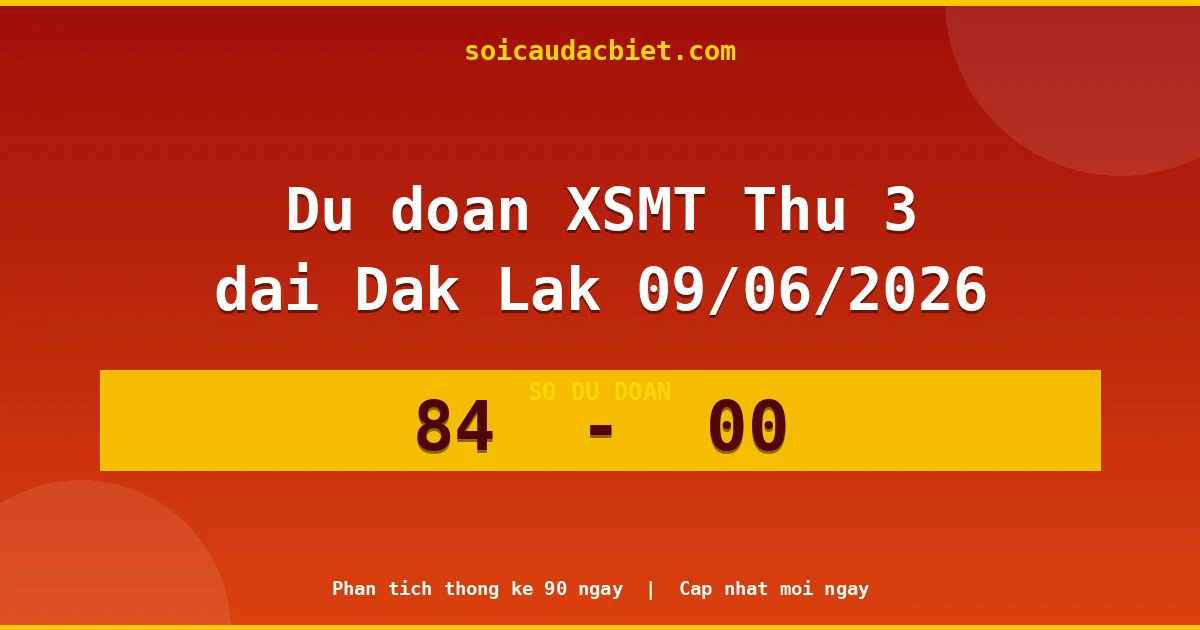 Dự đoán XSMT Thứ 3 đài Đắk Lắk 09/06 chuẩn xác nhất