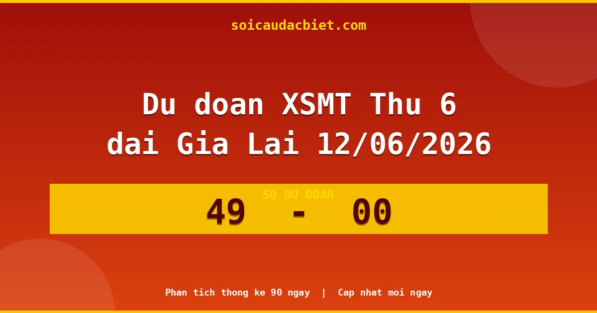 Dự đoán XSMT Thứ 6 đài Gia Lai 12/06 chuẩn xác nhất