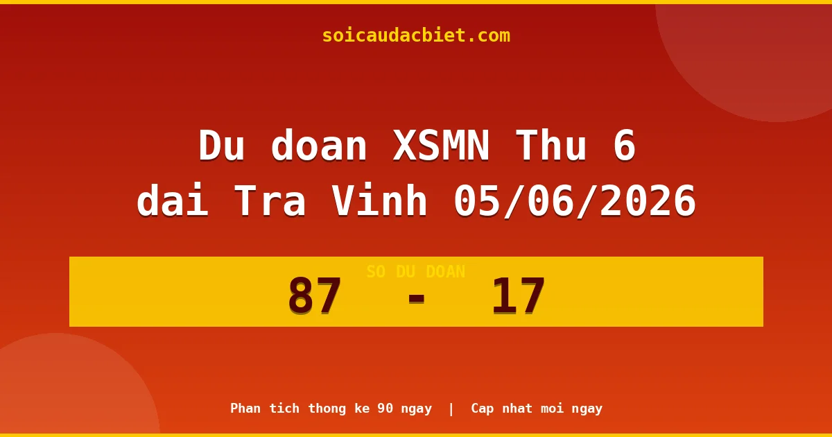 Dự đoán XSMN Thứ 6 đài Trà Vinh 05/06 chuẩn xác nhất