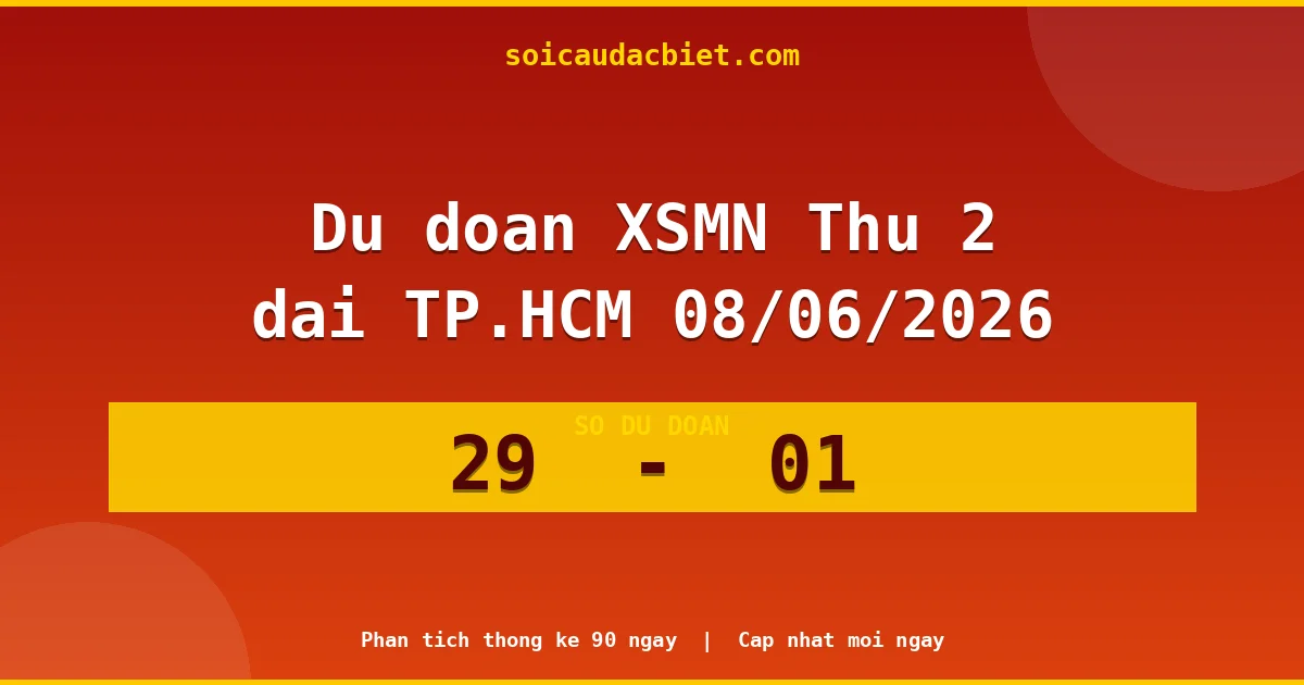 Dự đoán XSMN Thứ 2 đài TP.HCM 08/06 chuẩn xác nhất