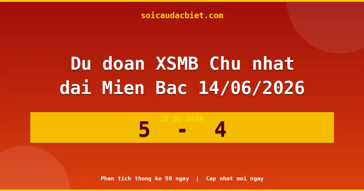 Soi cầu đầu đặc biệt 3 ngày Miền Bắc hôm nay ngày 14/06/2026