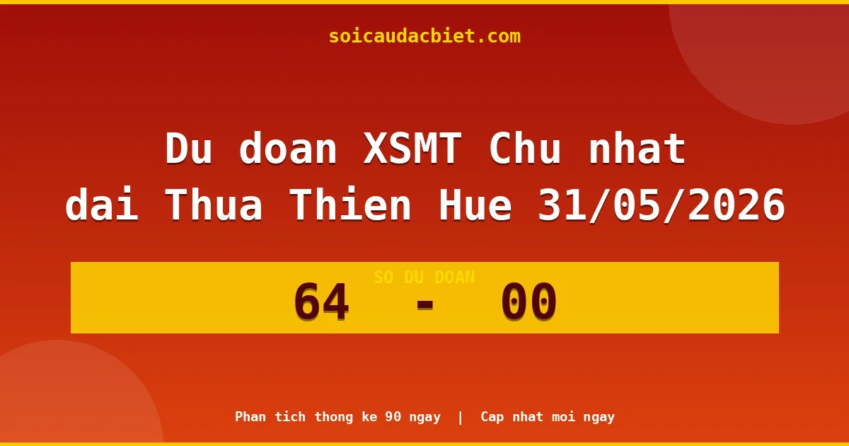 Dự đoán XSMT Chủ nhật đài Thừa Thiên Huế 31/05 chuẩn xác nhất
