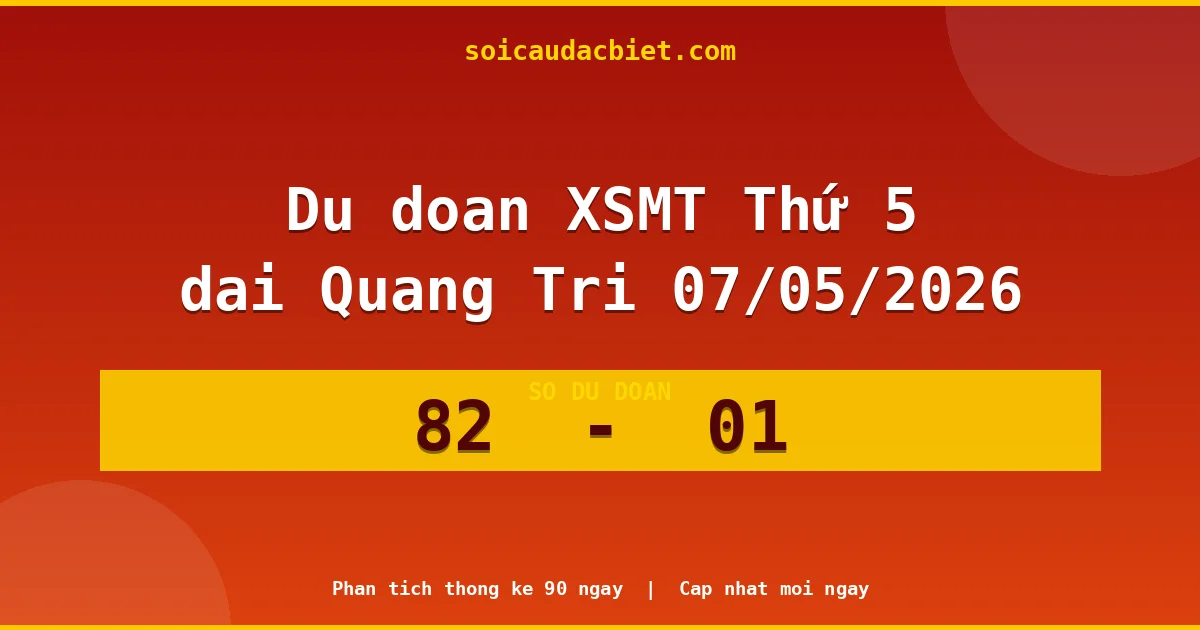 Dự đoán XSMT Thứ 5 đài Quảng Trị 07/05 chuẩn xác nhất