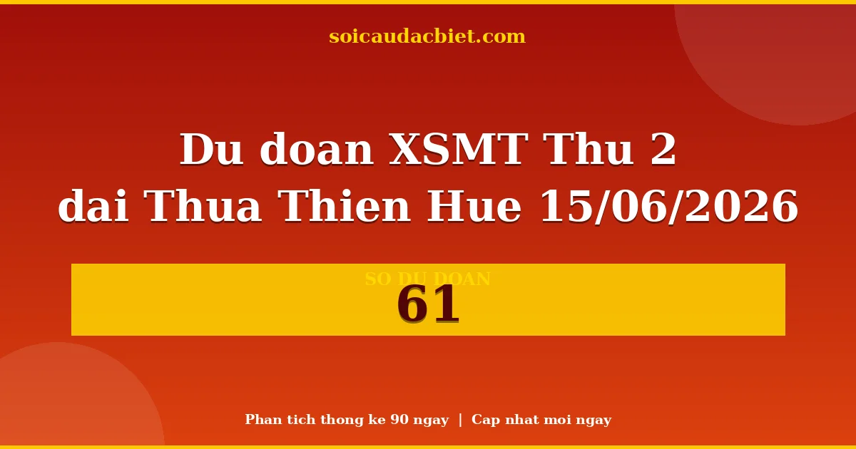 KQXS Thừa Thiên Huế Thứ 2 15/06 — Kết quả xổ số Thừa Thiên Huế hôm nay