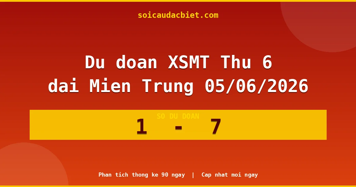 Soi cầu đầu đặc biệt 3 ngày Miền Trung hôm nay ngày 05/06/2026