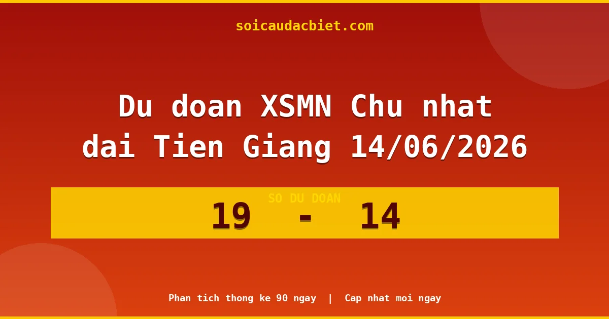 Dự đoán XSMN Chủ nhật đài Tiền Giang 14/06 chuẩn xác nhất