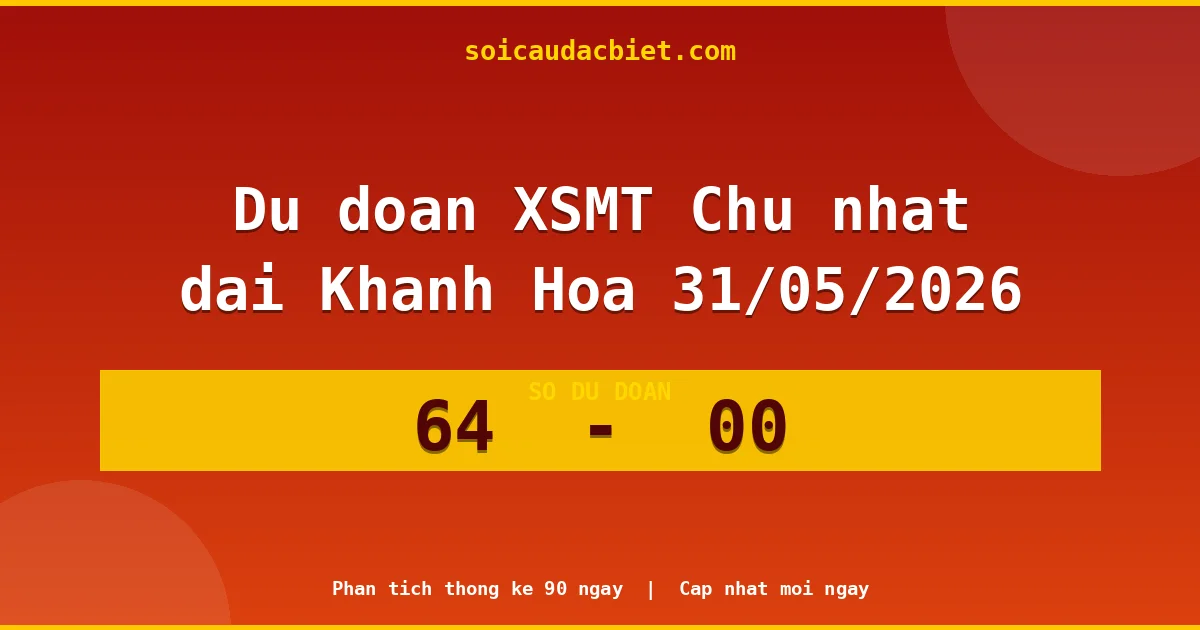 Dự đoán XSMT Chủ nhật đài Khánh Hòa 31/05 chuẩn xác nhất