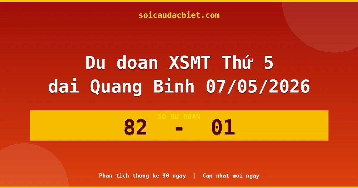 Dự đoán XSMT Thứ 5 đài Quảng Bình 07/05 chuẩn xác nhất