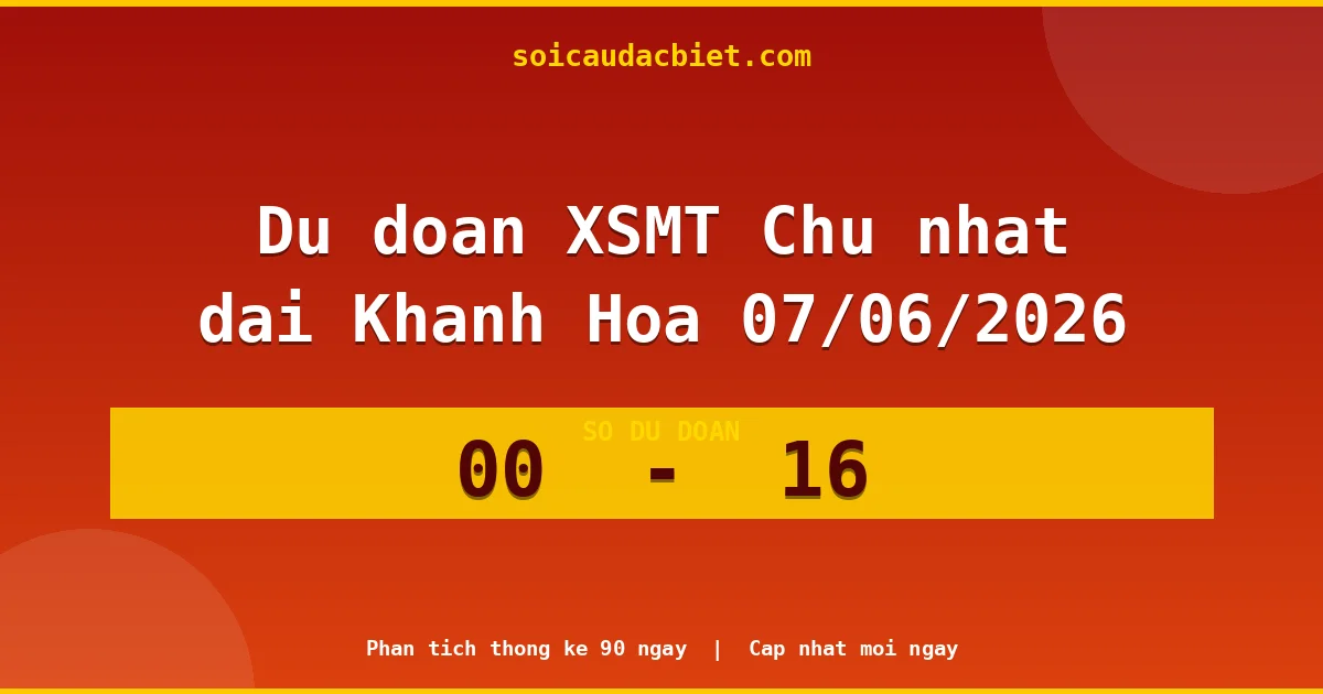 Dự đoán XSMT Chủ nhật đài Khánh Hòa 07/06 chuẩn xác nhất
