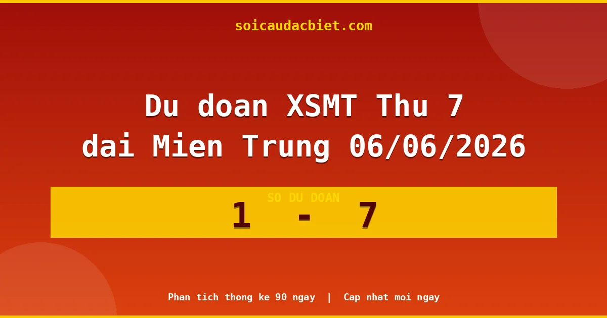 Soi cầu đầu đặc biệt 3 ngày Miền Trung hôm nay ngày 06/06/2026