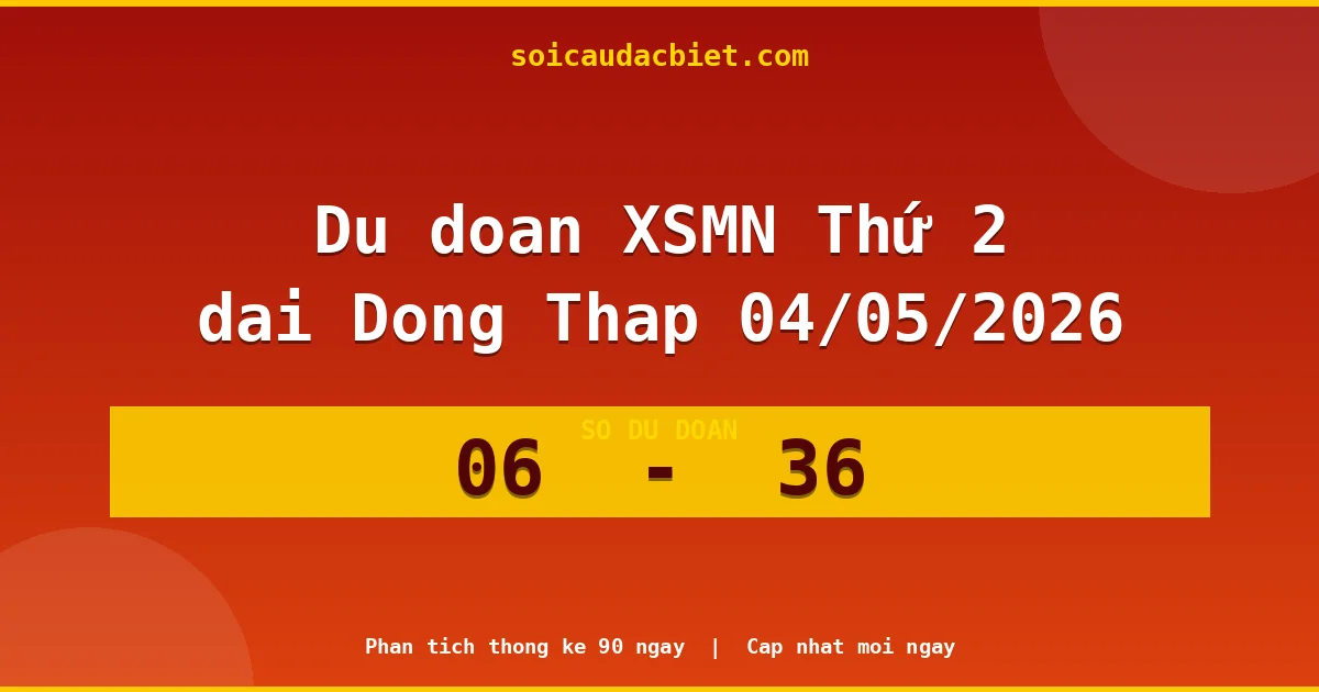 Dự đoán XSMN Thứ 2 đài Đồng Tháp 04/05 chuẩn xác nhất