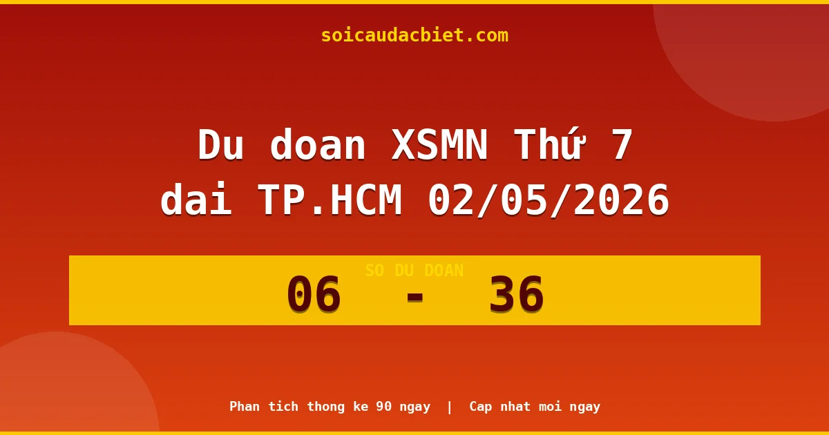 Dự đoán XSMN Thứ 7 đài TP.HCM 02/05 chuẩn xác nhất