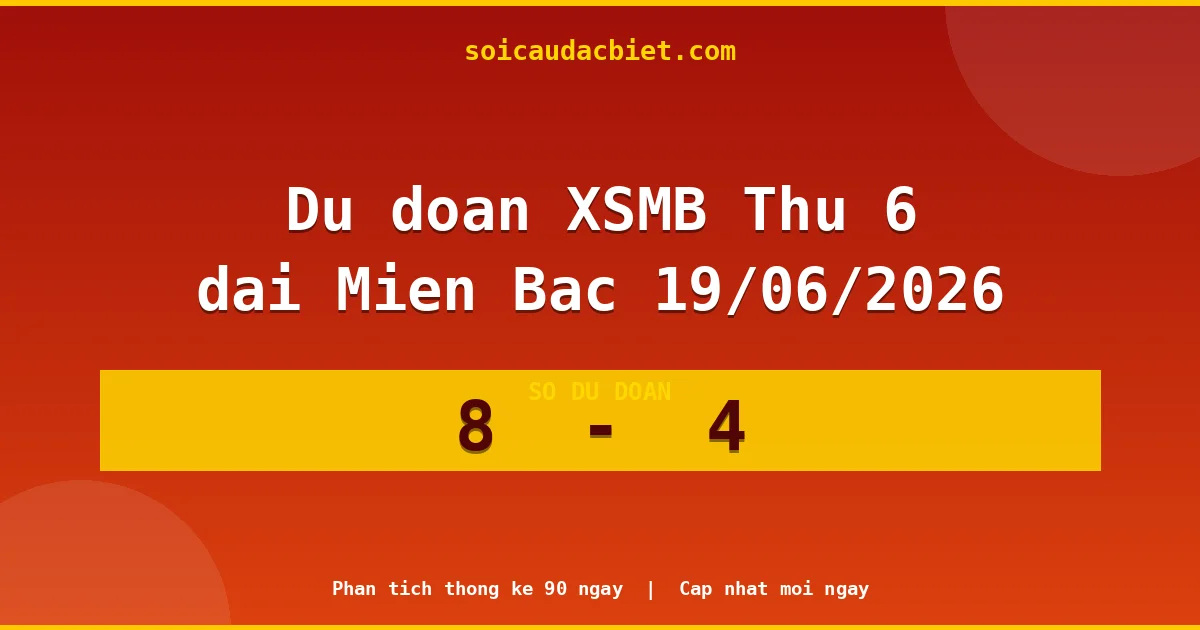 Soi cầu đầu đặc biệt 3 ngày Miền Bắc hôm nay ngày 19/06/2026