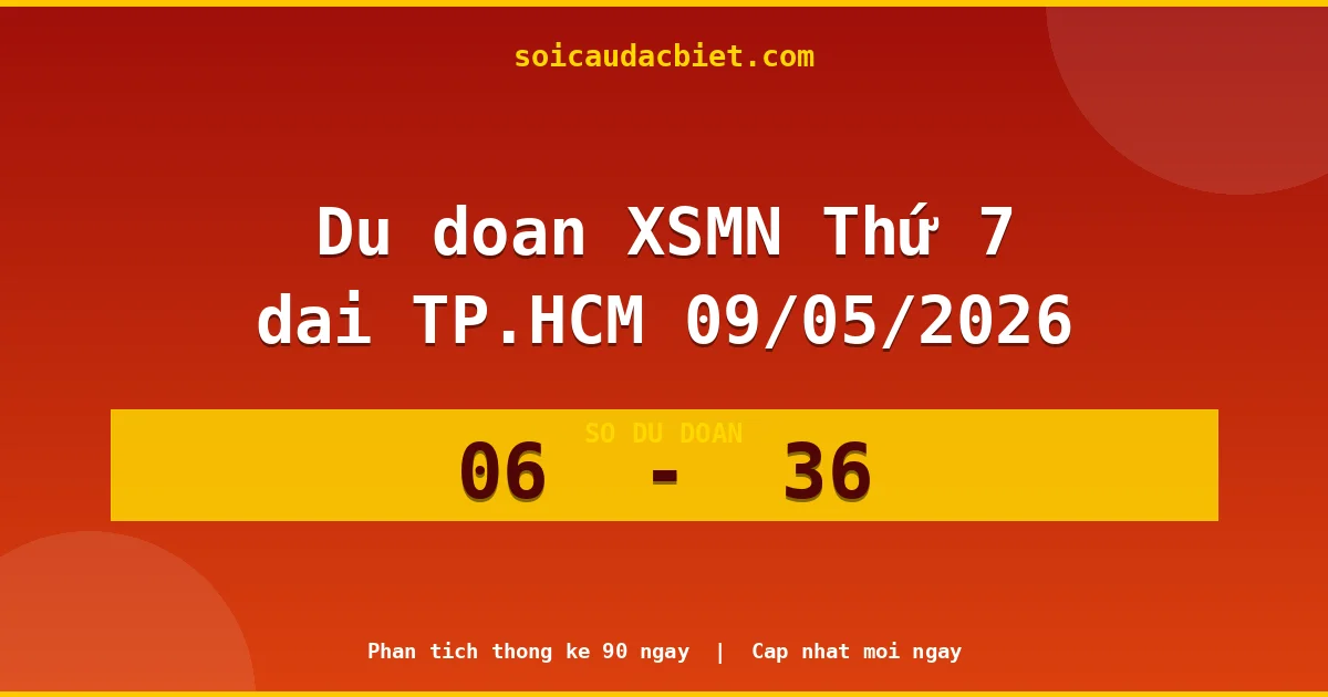 Dự đoán XSMN Thứ 7 đài TP.HCM 09/05 chuẩn xác nhất