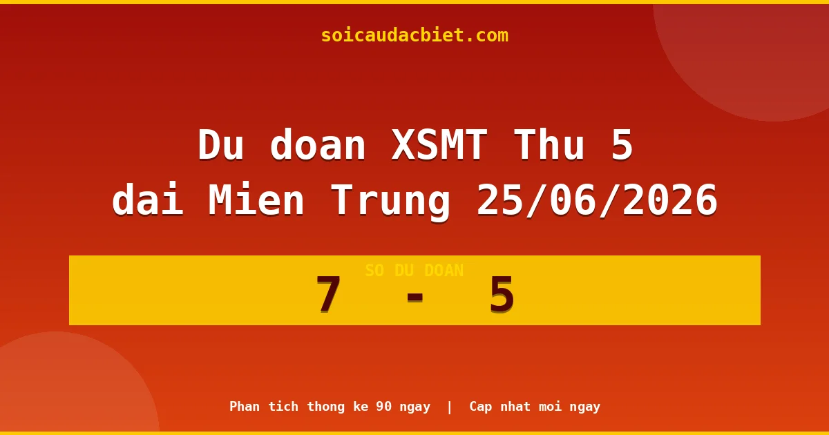 Soi cầu đầu đặc biệt 3 ngày Miền Trung hôm nay ngày 25/06/2026
