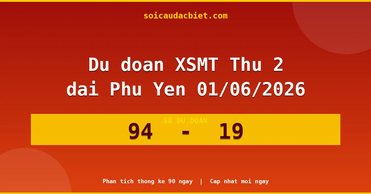Dự đoán XSMT Thứ 2 đài Phú Yên 01/06 chuẩn xác nhất