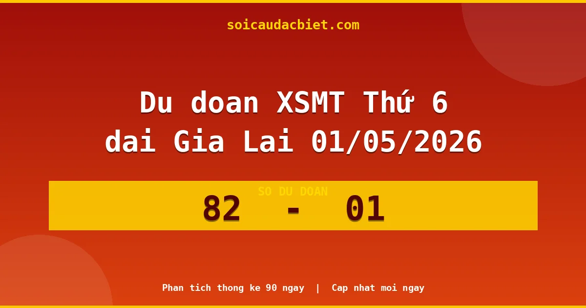 Dự đoán XSMT Thứ 6 đài Gia Lai 01/05 chuẩn xác nhất