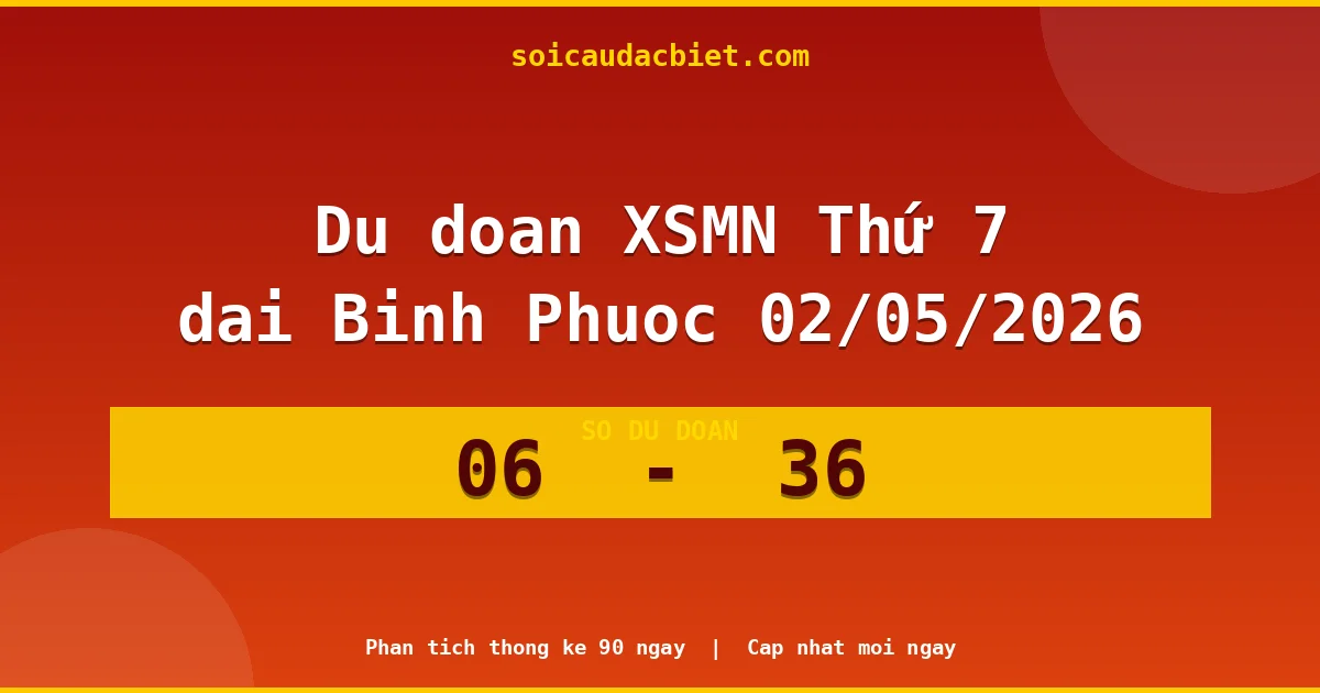 Dự đoán XSMN Thứ 7 đài Bình Phước 02/05 chuẩn xác nhất