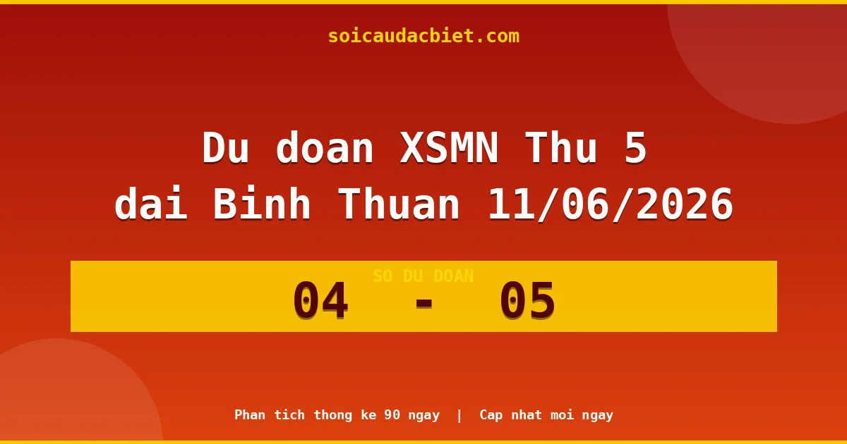 Dự đoán XSMN Thứ 5 đài Bình Thuận 11/06 chuẩn xác nhất