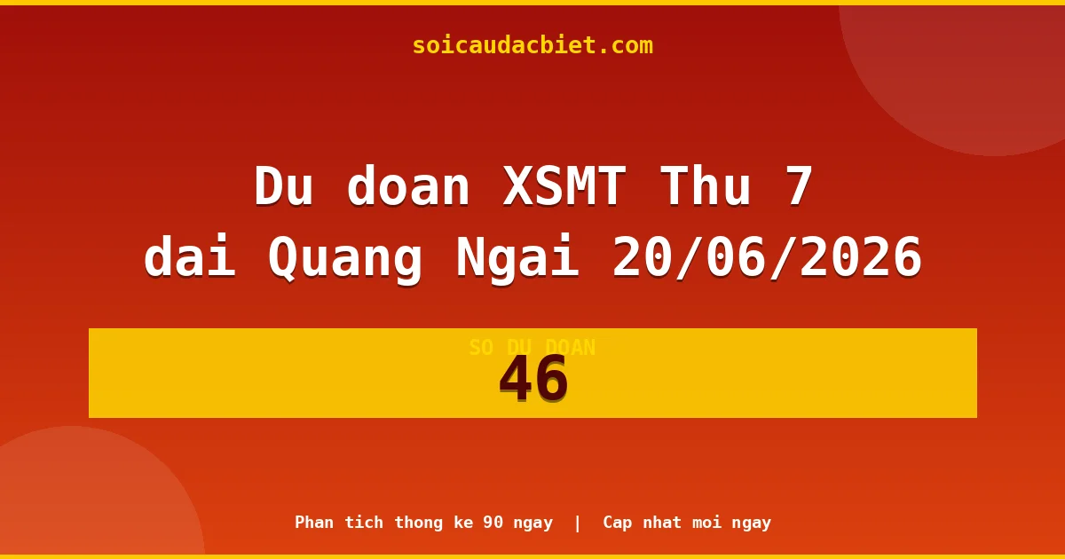 KQXS Quảng Ngãi Thứ 7 20/06 — Kết quả xổ số Quảng Ngãi hôm nay