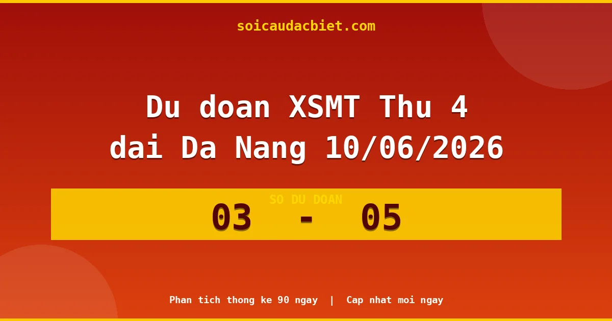 Dự đoán XSMT Thứ 4 đài Đà Nẵng 10/06 chuẩn xác nhất