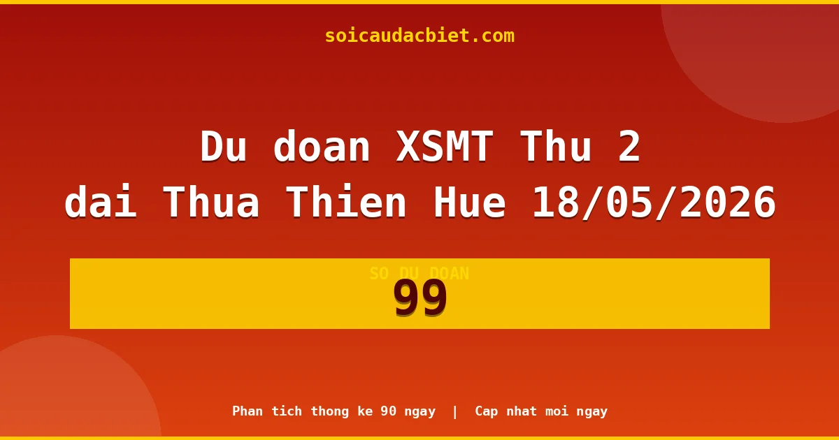 KQXS Thừa Thiên Huế Thứ 2 18/05 — Kết quả xổ số Thừa Thiên Huế hôm nay