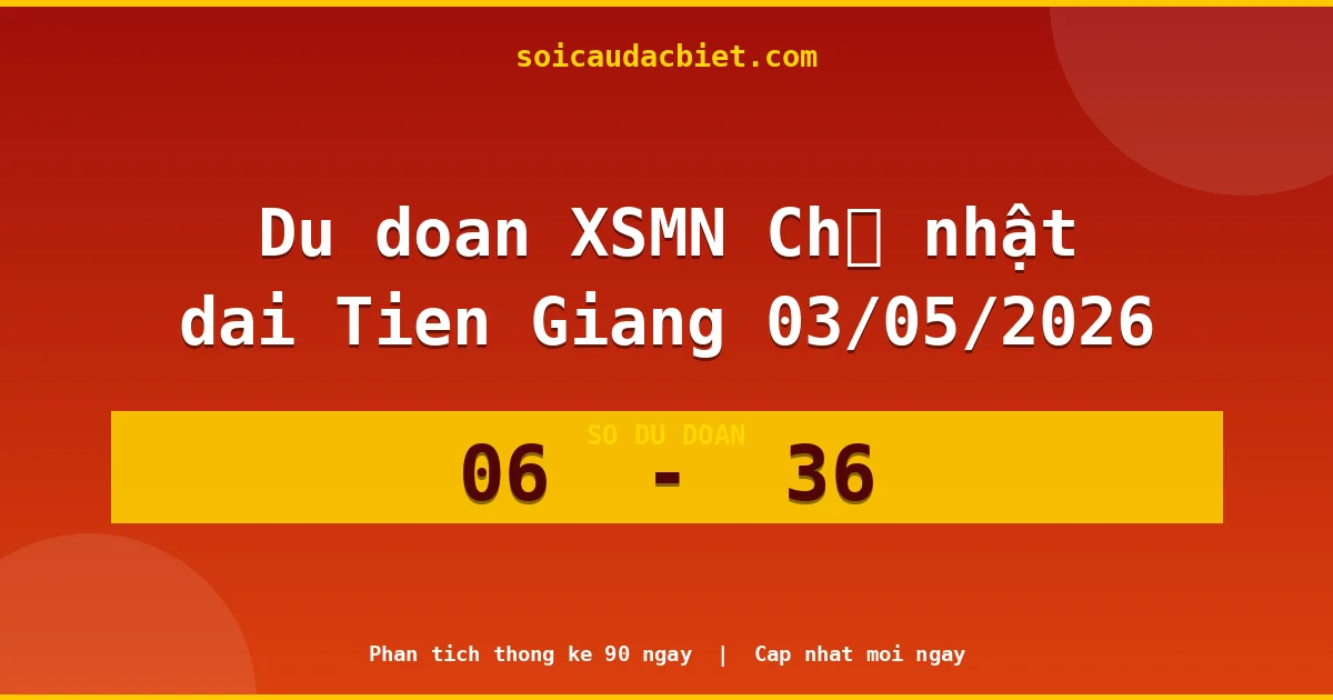 Dự đoán XSMN Chủ nhật đài Tiền Giang 03/05 chuẩn xác nhất