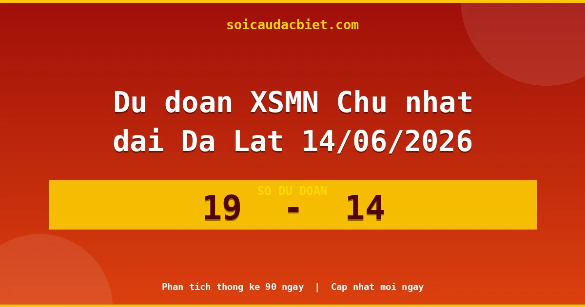 Dự đoán XSMN Chủ nhật đài Đà Lạt 14/06 chuẩn xác nhất