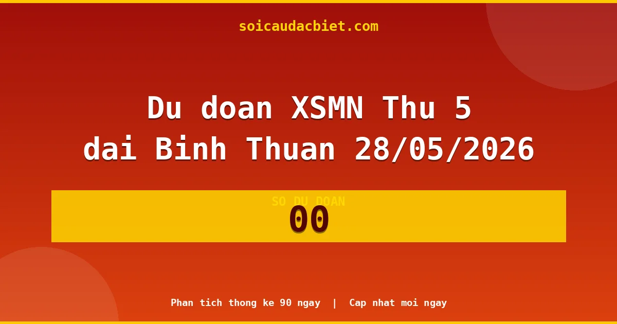 KQXS Bình Thuận Thứ 5 28/05 — Kết quả xổ số Bình Thuận hôm nay