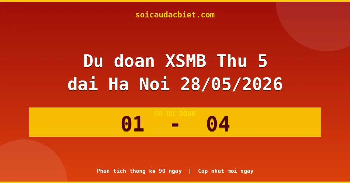 Dự đoán XSMB Thứ 5 đài Hà Nội 28/05 chuẩn xác nhất