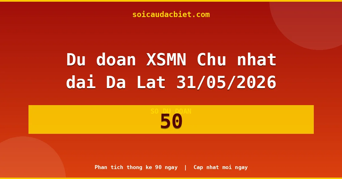 KQXS Đà Lạt Chủ nhật 31/05 — Kết quả xổ số Đà Lạt hôm nay