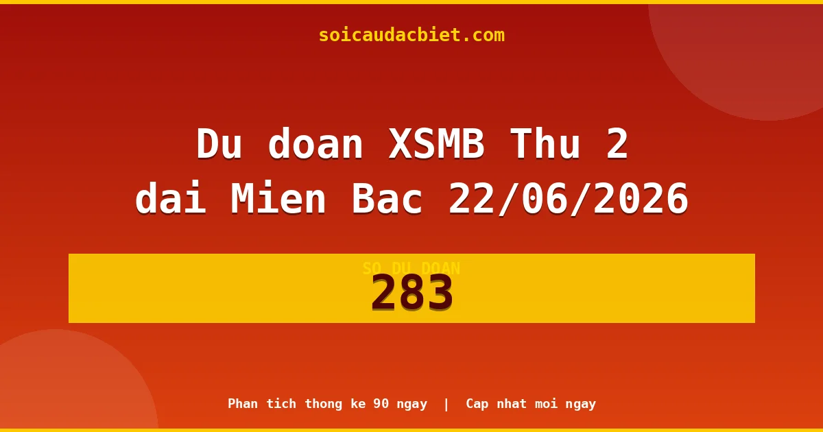 Soi cầu 3 càng VIP miền Bắc hôm nay ngày 22/06/2026 siêu chuẩn