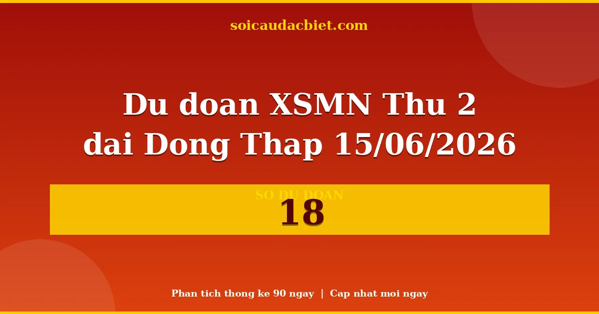 KQXS Đồng Tháp Thứ 2 15/06 — Kết quả xổ số Đồng Tháp hôm nay