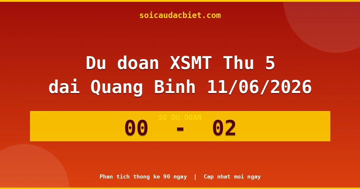 Dự đoán XSMT Thứ 5 đài Quảng Bình 11/06 chuẩn xác nhất