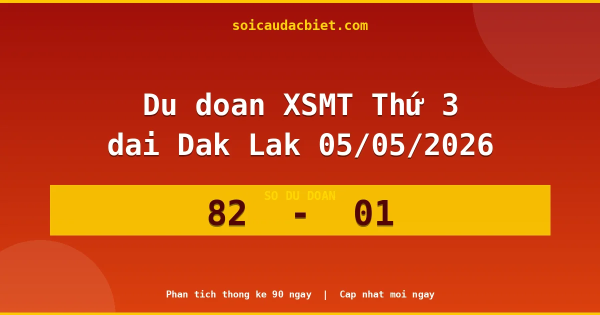 Dự đoán XSMT Thứ 3 đài Đắk Lắk 05/05 chuẩn xác nhất