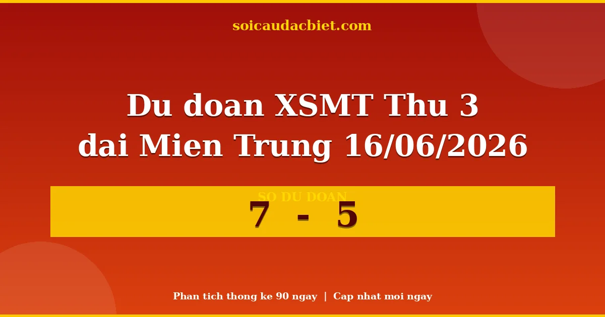 Soi cầu đầu đặc biệt 3 ngày Miền Trung hôm nay ngày 16/06/2026