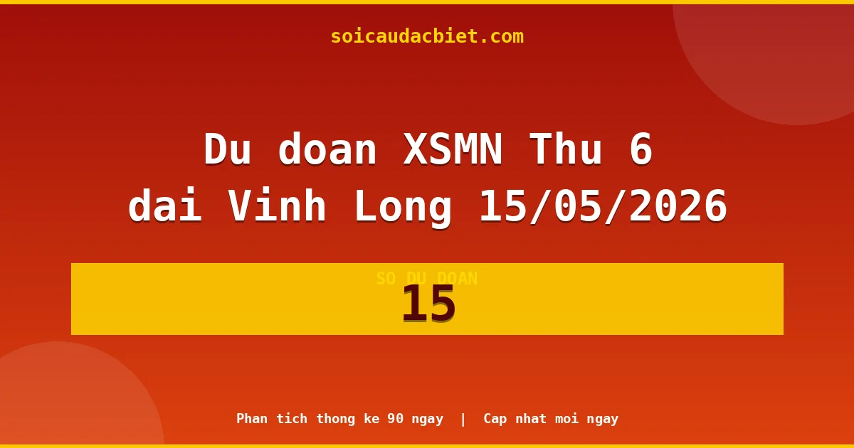 KQXS Vĩnh Long Thứ 6 15/05 — Kết quả xổ số Vĩnh Long hôm nay