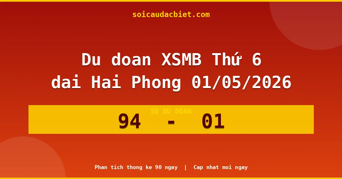 Dự đoán XSMB Thứ 6 đài Hải Phòng 01/05 chuẩn xác nhất